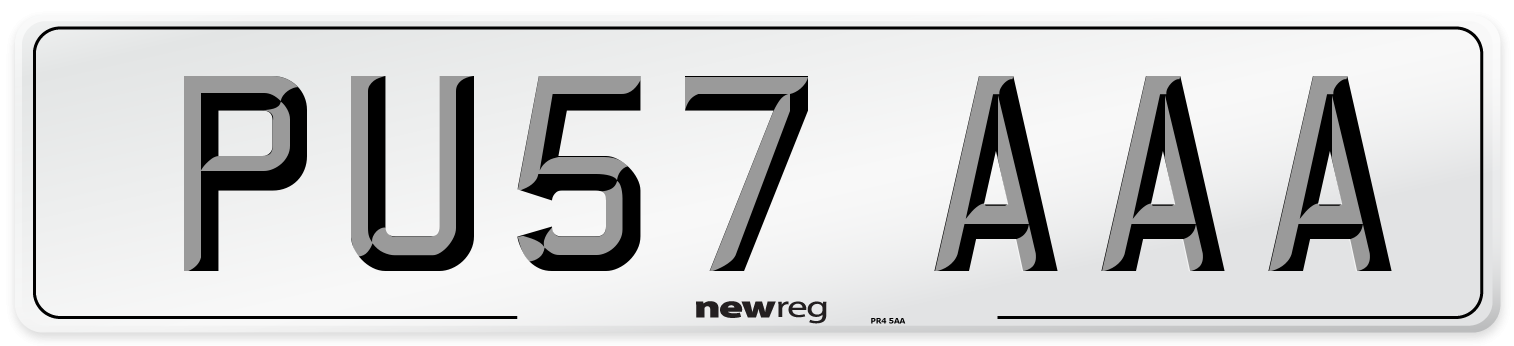 PU57 AAA Number Plate from New Reg